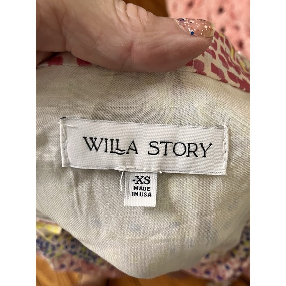 Willa Story racheal DRESS Sz XS  short Sleeve multicolor  Grannycore prairie - Picture 7 of 8